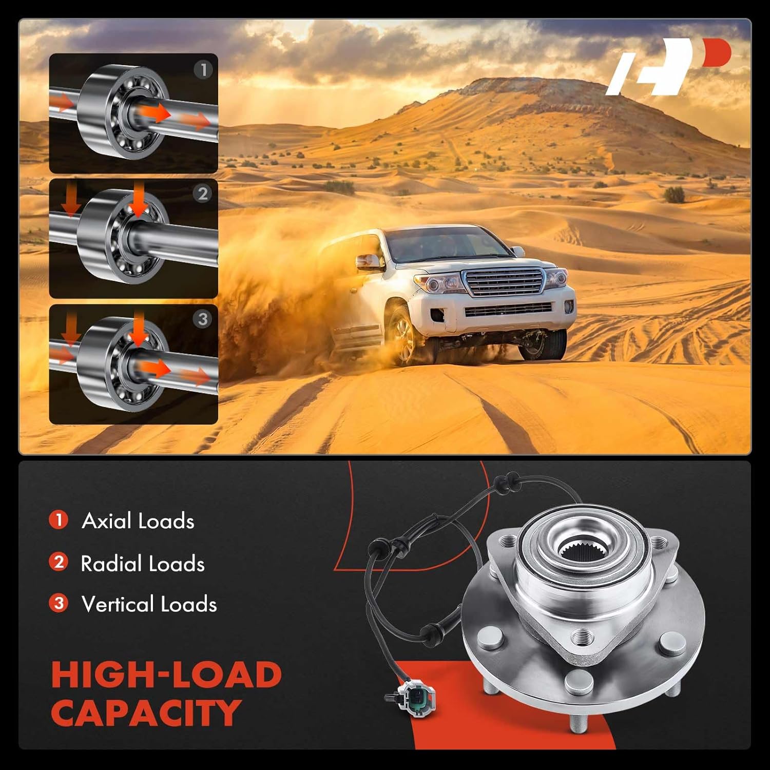 A-Premium Front Wheel Bearing and Hub Assembly with ABS & 6-Lug Compatible with Nissan Armada 2008-2012, Titan 2008-2012 & Infiniti QX56 2008-2010, RWD Only