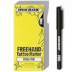 Inkbox Freehand Tattoo Marker - Fine Tip, Lasts up to 10 days, For All Skin Tones, Water-Resistant, Cruelty-Free & Vegan | Long-Lasting Temporary Tattoo Pen, All Artists Skill Levels -1 Count