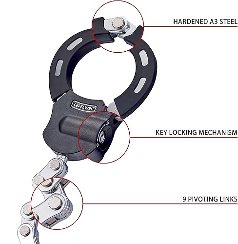Miniatura 3 de Candado para Scooter, Candado de Cadena de Bicicleta, Candados de Scooter Eléctrico Antirrobo para Scooter Eléctrico Segway, Ninebot, Xiaomi, Razor