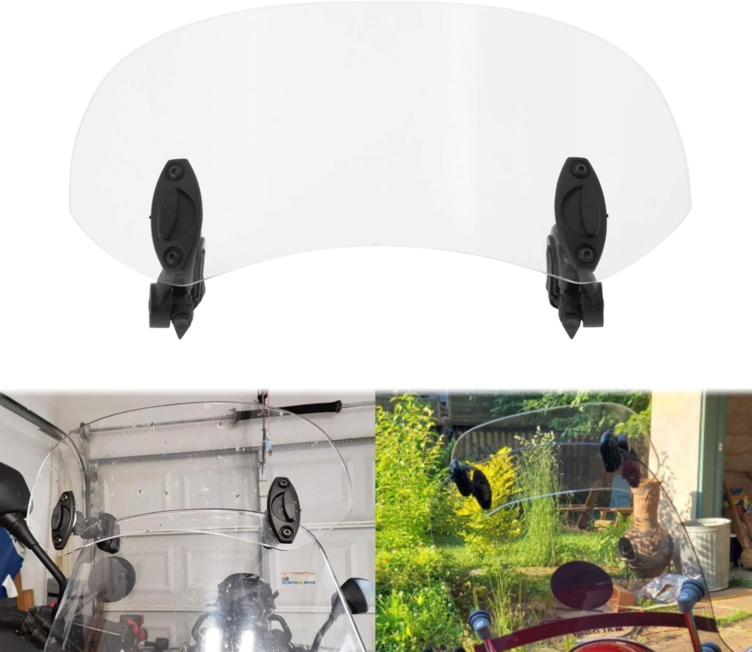 Wind Deflector Motorcycle Adjustable Clip Windshield Extension ...
