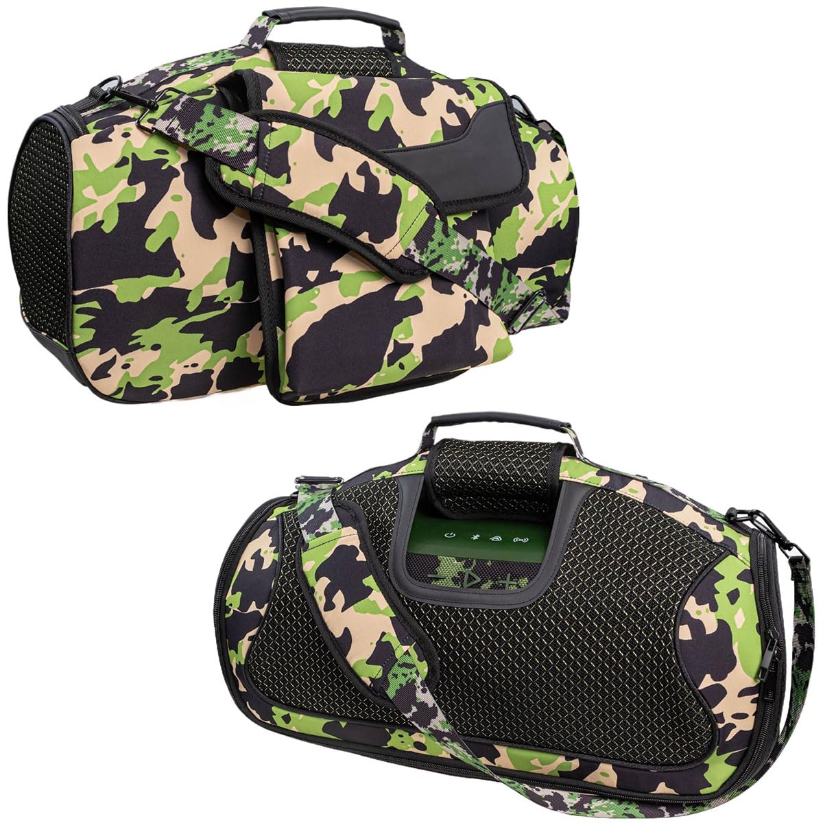 Custodia protettiva con Tracolla per JBL BOOMBOX 4 Altoparlante, Portatile Borsa portaoggetti Da esterno Acustico Custodia morbida (Mimetico Verde)