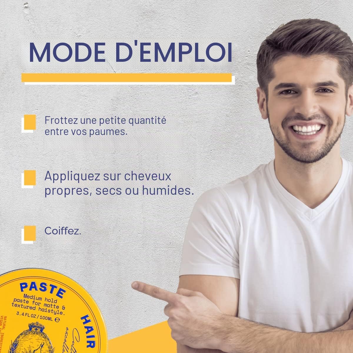 Seven Potions Pâte coiffante pour homme 100 ml – Adhésion moyenne et flexible – Fini mat et texturé – Application facile – Naturel, végétalien, sans cruauté