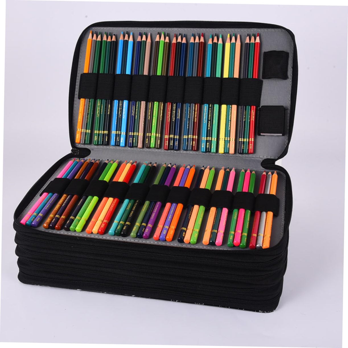Uonlytech Astuccio Portapenne Multistrato Nero Oxford, Capiente e Portatile, Cerniera, per Scuola e Materiali da Disegno