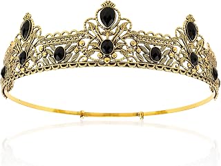 TOBATOBA King Crowns for Men, Antique Gold King Prince Crown Adjustable, Retro Medieval Renaissance Costume Prom Cosplay Birthday Halloween Hair Accessories