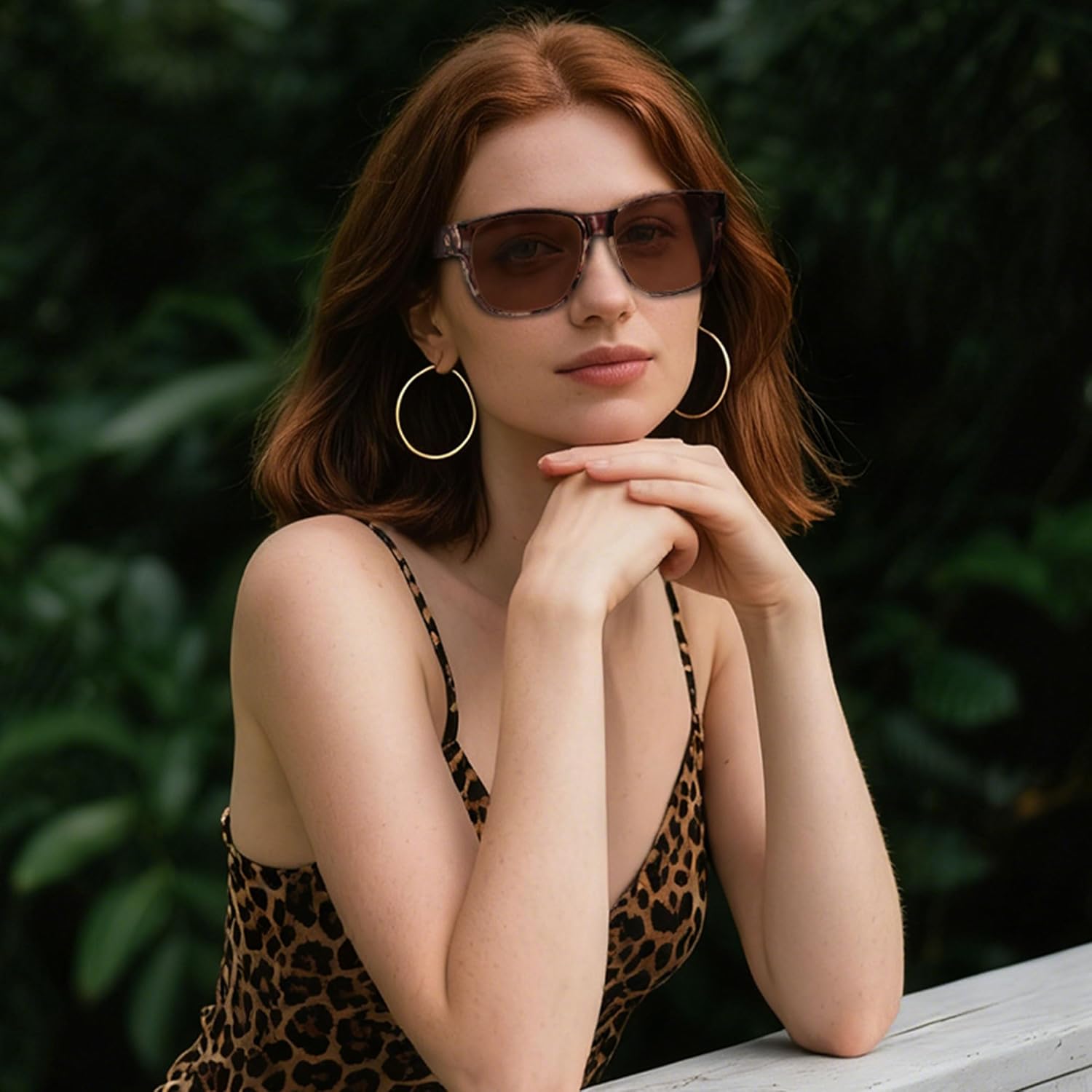 ANDWOOD Fit Over Glasses Polarized Sunglasses for Women Men Oversized Square Shades UV400 Protection - Image 2