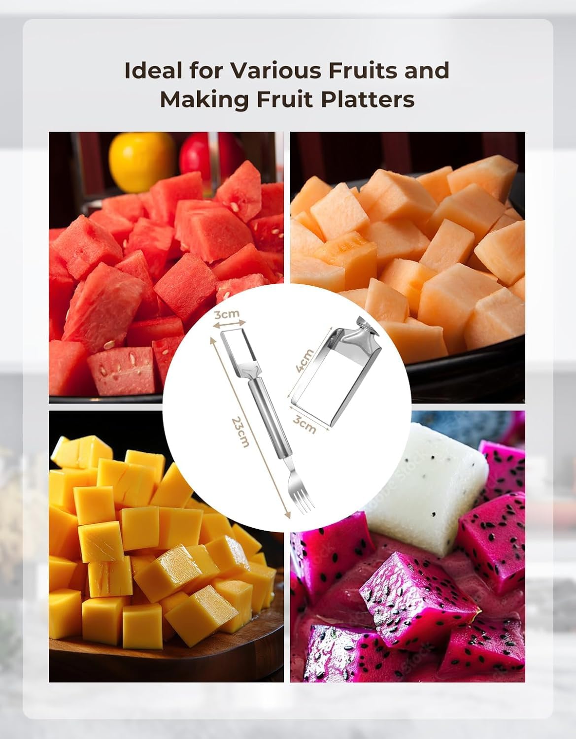 Watermelon Slicer & Fork - Stainless Steel -5