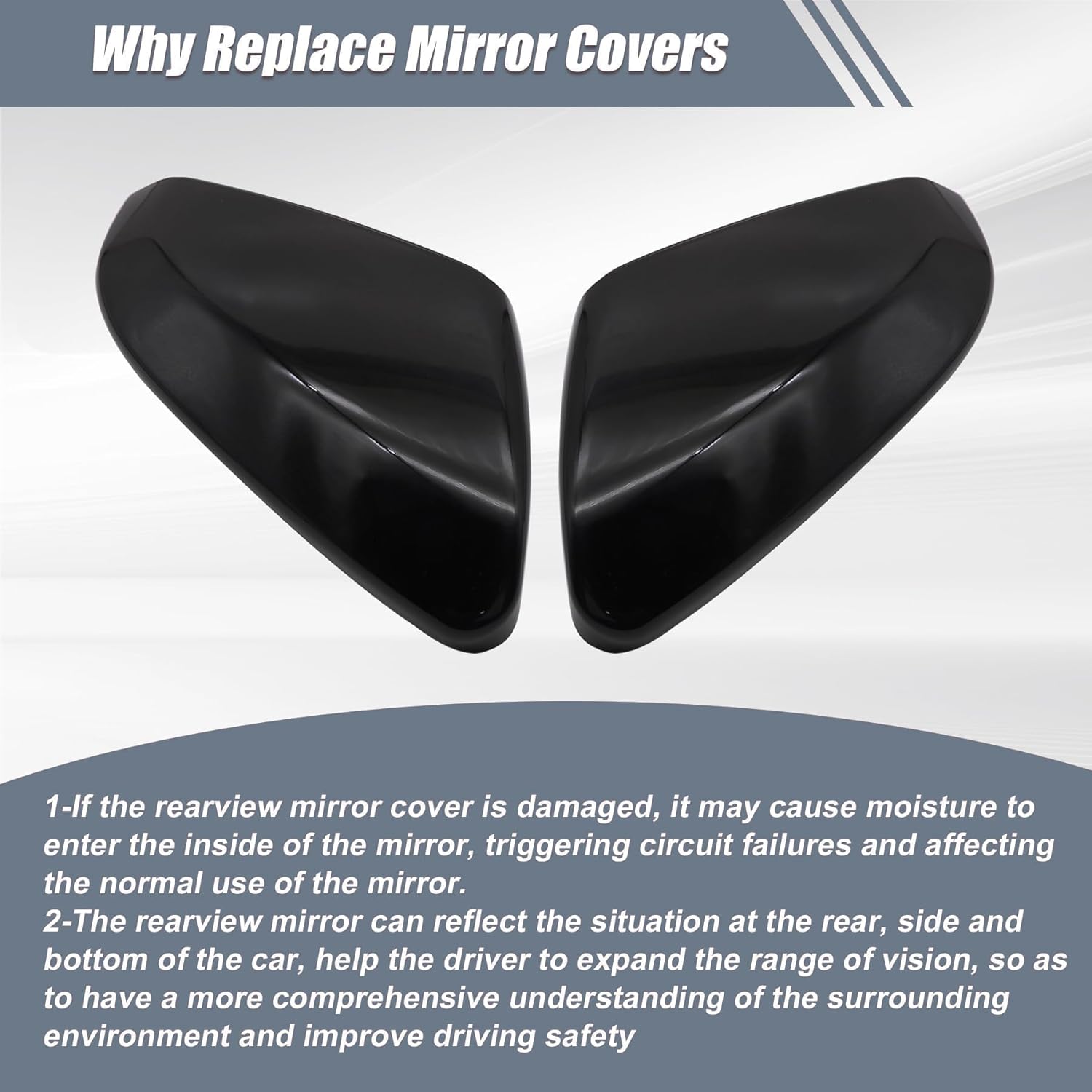 Priprilod Mirror Cap Cover Glossy Black Compatible With Honda Civic 2016-2021 Left Driver & Right Passenger Side # 76251TBAA21ZG 76201TBAA11ZF