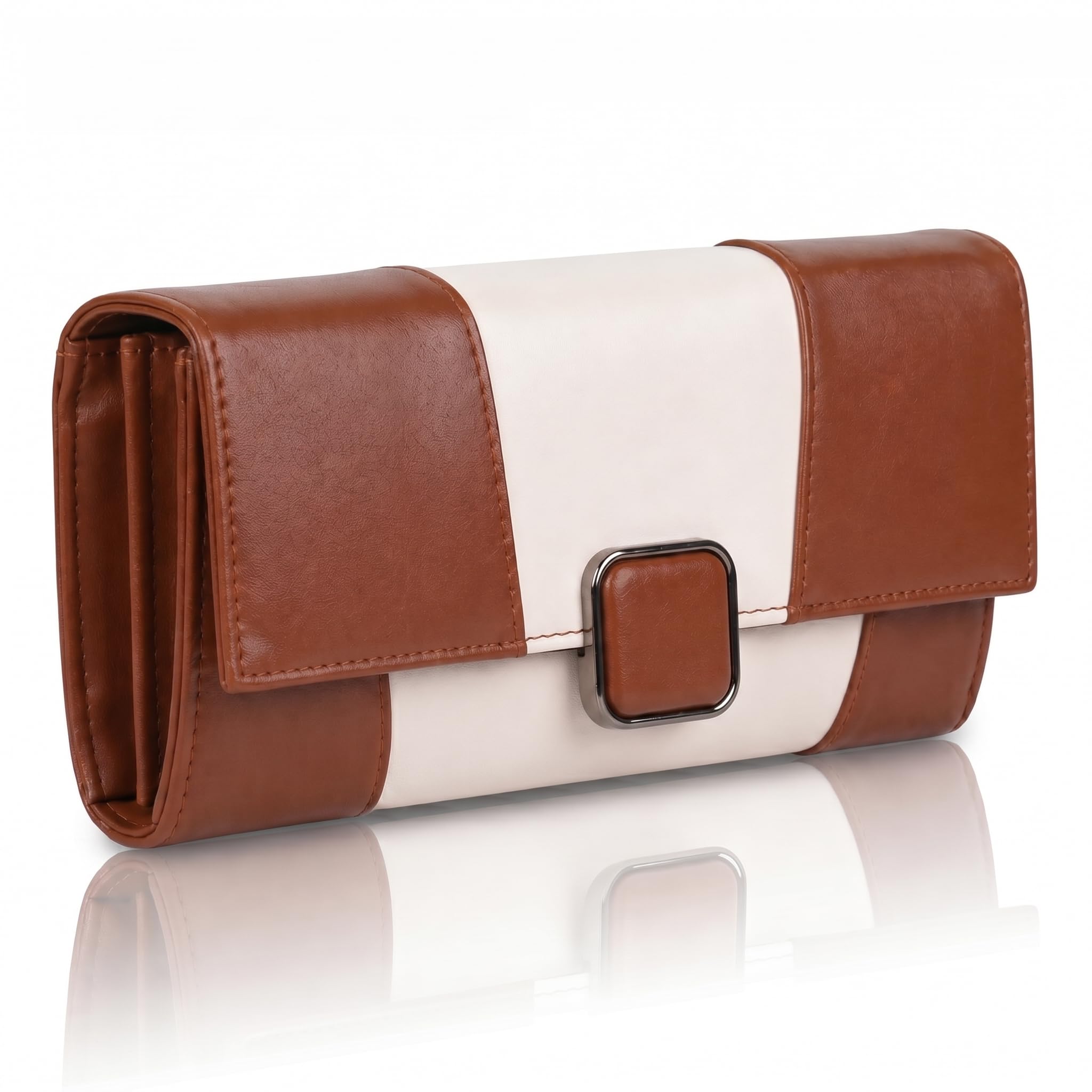 Wallet for Women Girls Stylish Latest Multicolor Hand Clutch with Phone Space Coin Compartment Mobile Storage 4 Card Slots Holder Zip Pockets Clutches for Daily Use Ladies Long Purse (Brown)-image-45