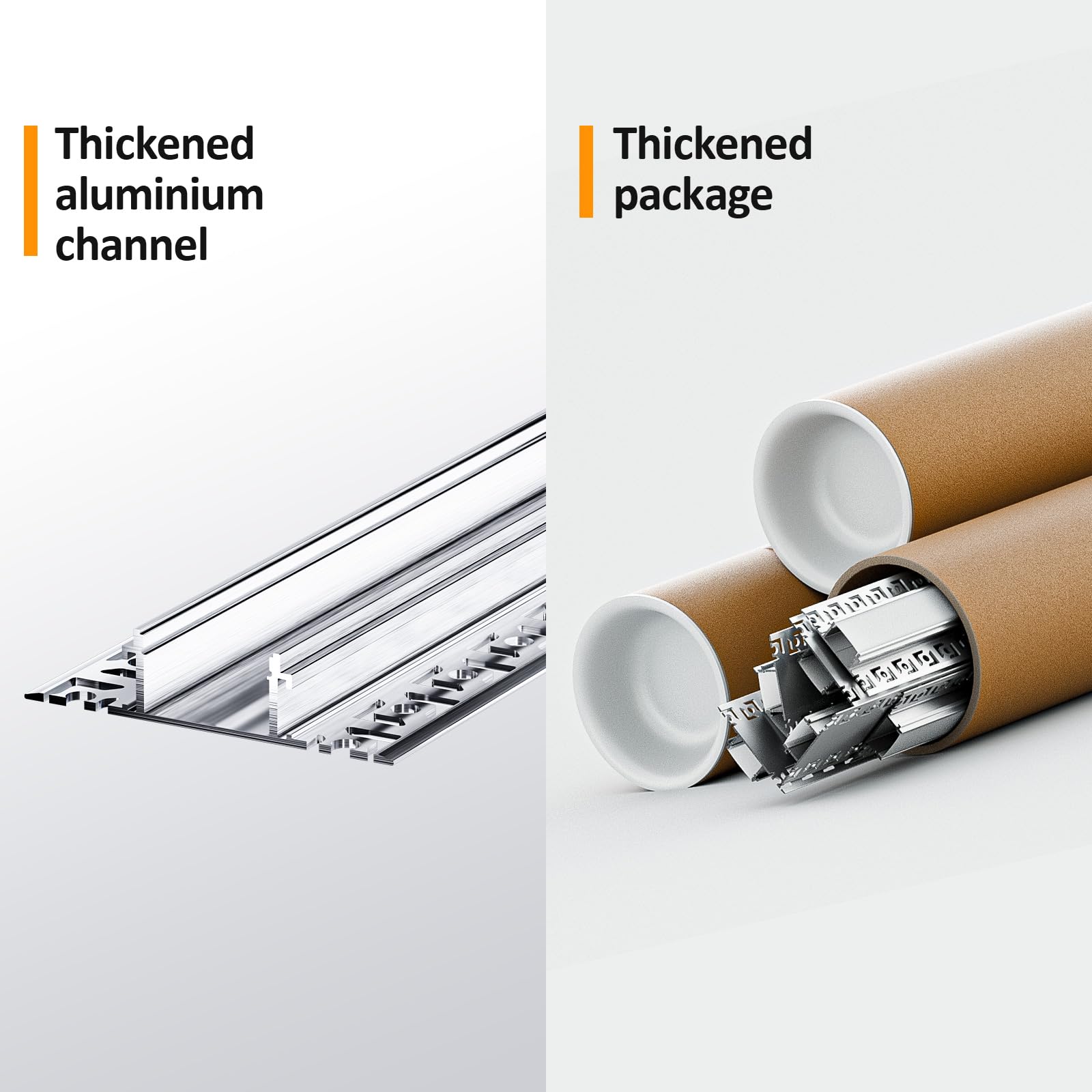10 x profil aluminiowy do taśm LED, 2 m (20 m), profil LED, kanał kablowy do taśm LED, paski do 25 mm szerokości lub dwóch prętów LED, z półprzezroczystą osłoną PC, 2000 x 61,8 x 13,8 mm