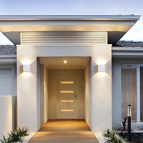 Miniatura 53 de Paquete de 4 lámparas de pared para exteriores de 12 W, para exteriores e interiores, apliques de pared LED negros modernos, IP65, impermeables, Luz