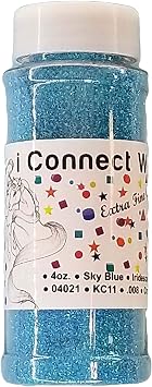 iConnectWith Glitter Sky Blue Neon Blue, Extra Fine Iridescent Glitter; Multi-use for Crafts, Decorations, Nail Art, Makeup, Tumblers, Resin Art, and DIY Projects