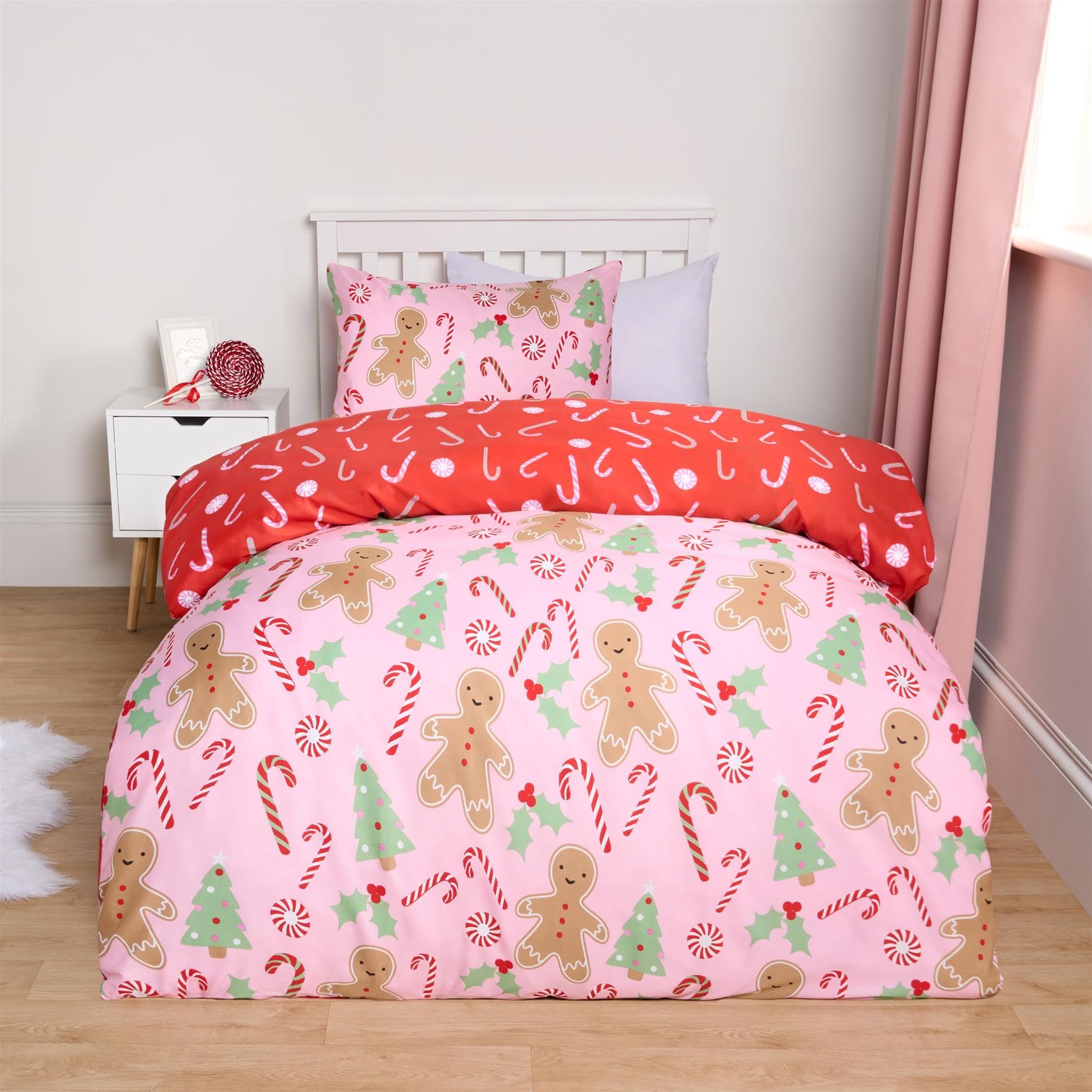 OHS Gingerbread Man Duvet Cover Set - Single - Pink