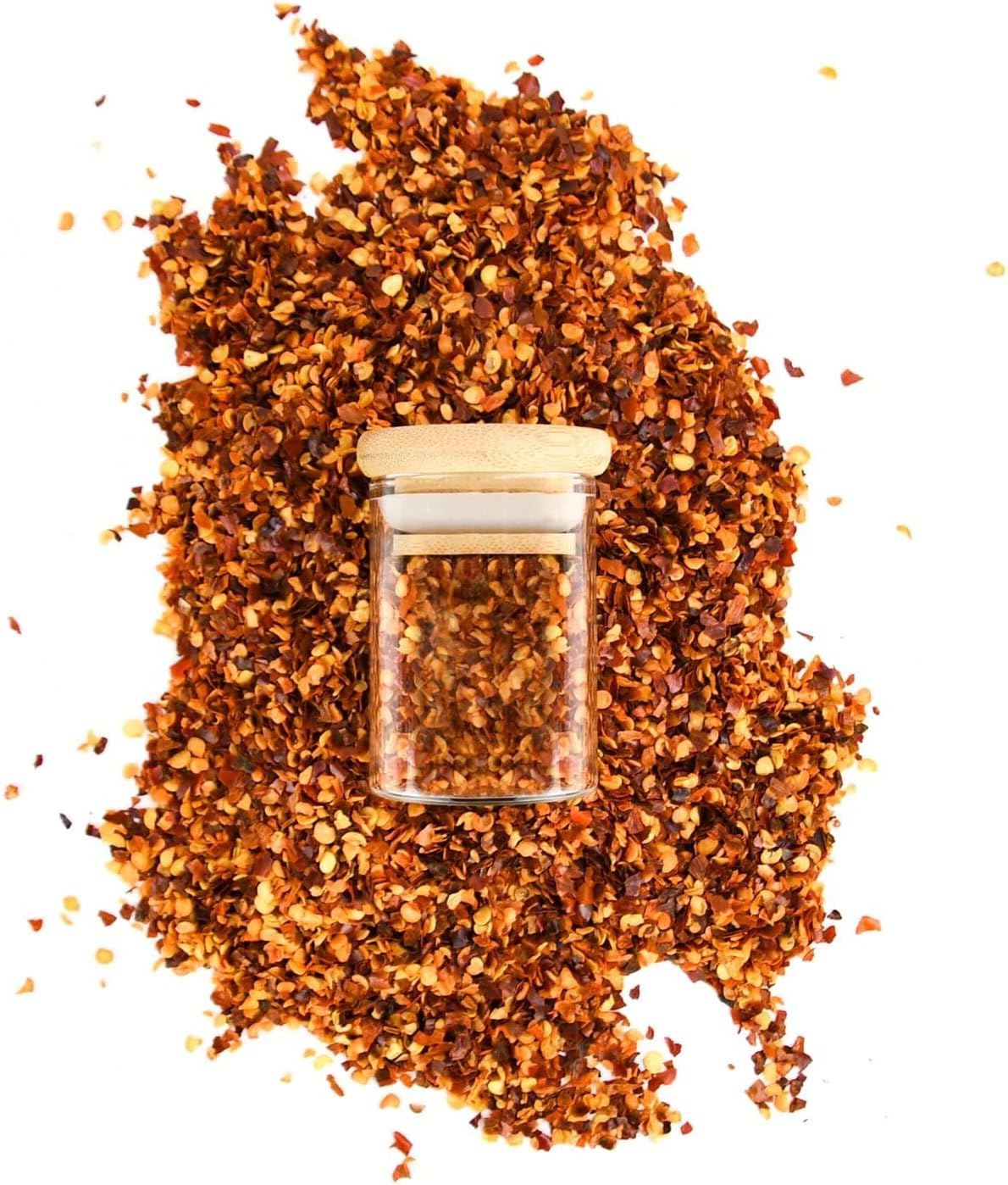 Human Objects | 1oz Bamboo Wood Lid Suction Glass Jars - 1 Gram - 20 Count - Refillable Airtight Containers for Spices, Candles, Herbs, Cosmetics, Skincare, Cookies, Rice, Pasta, Food Storage, & More