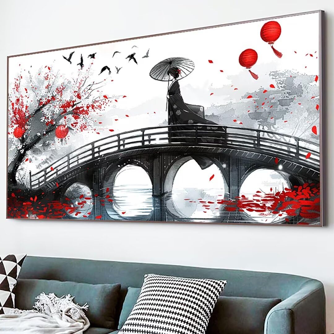 Japan Diamond Art Kits Volwassenen, 5D Diamond Painting Landschap Diamond Art Kits, DIY Volledige Ronde Boor Diamant Schilderij Kit Kunst en Ambachten voor Volwassenen, Edelsteen Art Schilderij, Home