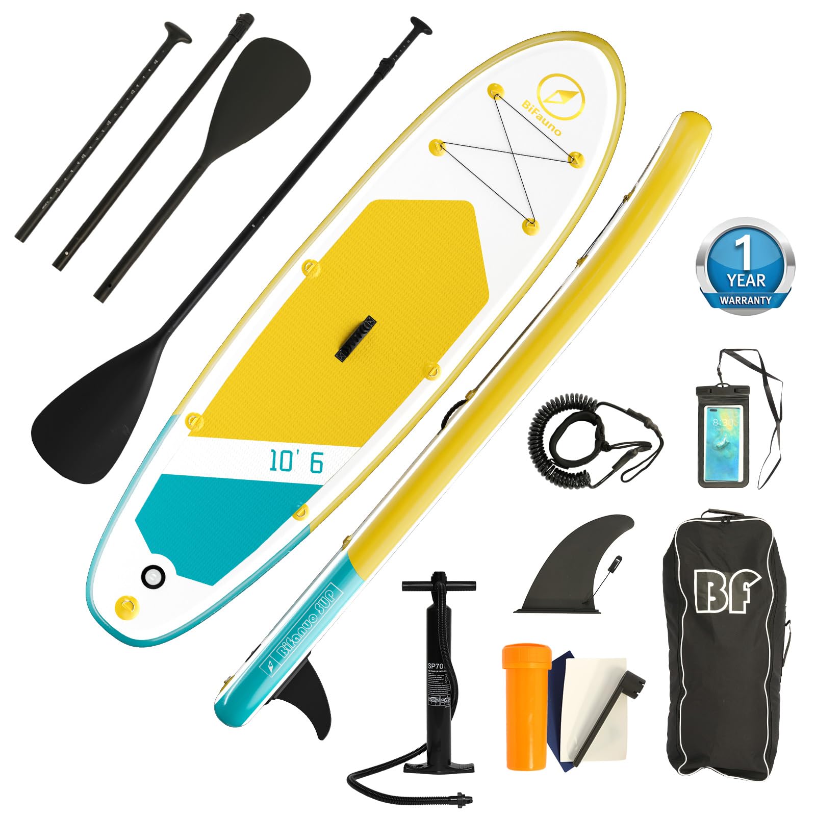 Bifanuo 10'x31''x6'' Inflatable Stand Up Paddle Board with