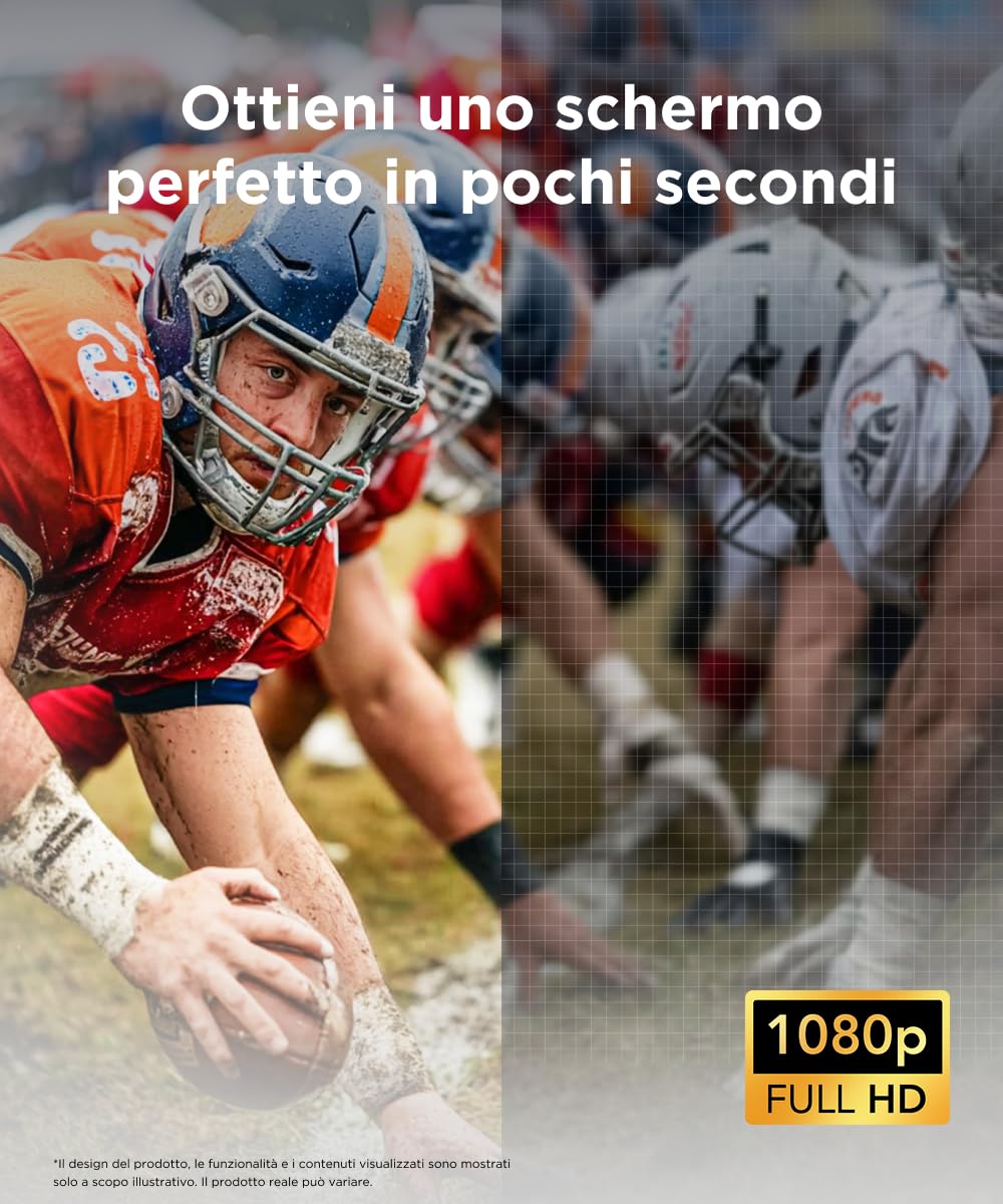 TCL C1 GTV Proiettore Portatile 1080p Nativo Gimbal Netflix Integrato Wi-Fi Bluetooth Autofocus Audio Dolby 8W 120"