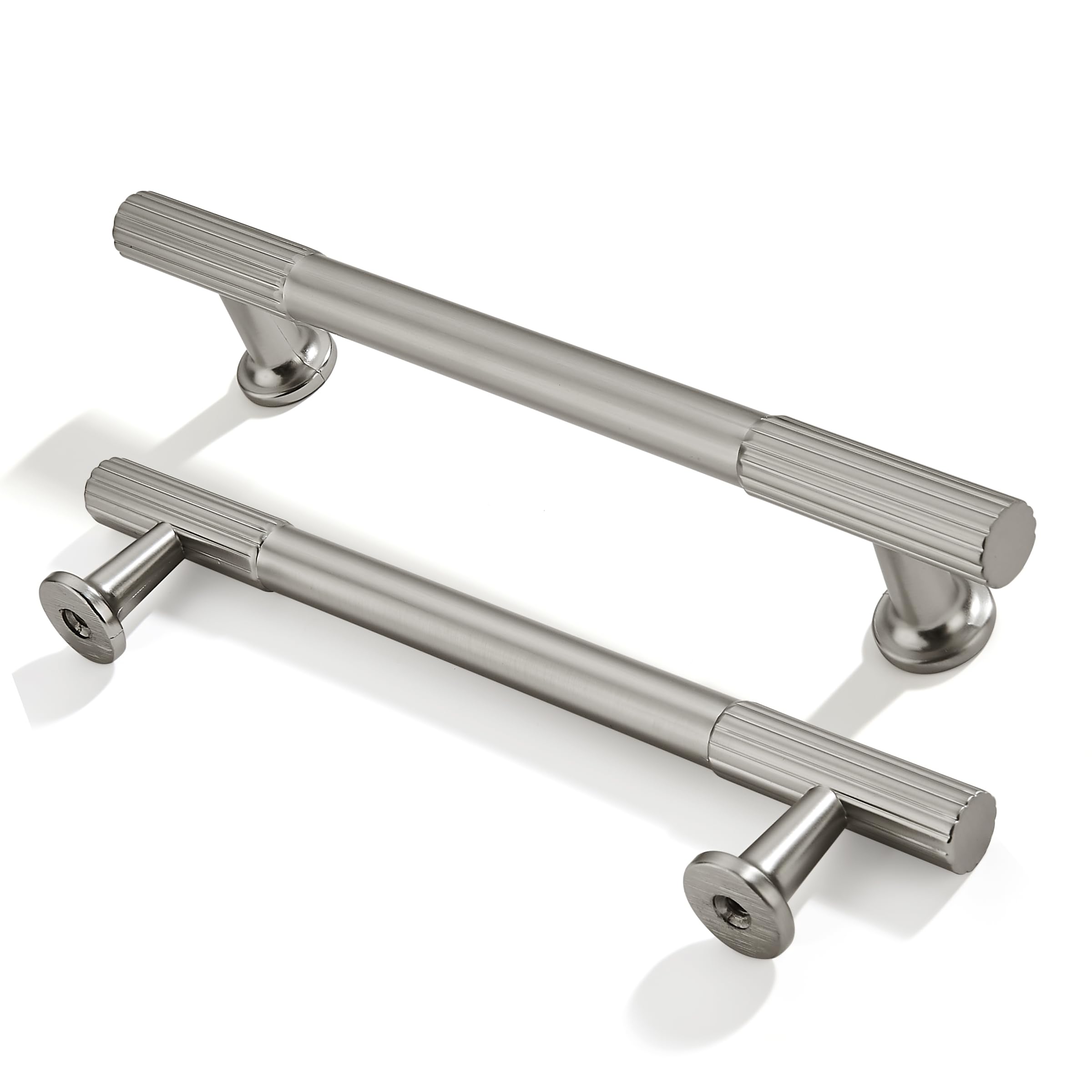 ZAUYX 10-Pack 5 Inch Hole Center Brushed Satin Nickel Cabinet Pulls Solid Heavy Duty Cabinet Pull is Suitable for Drawers Dressers Handles Kitchens Bathroom cabinets — image 1