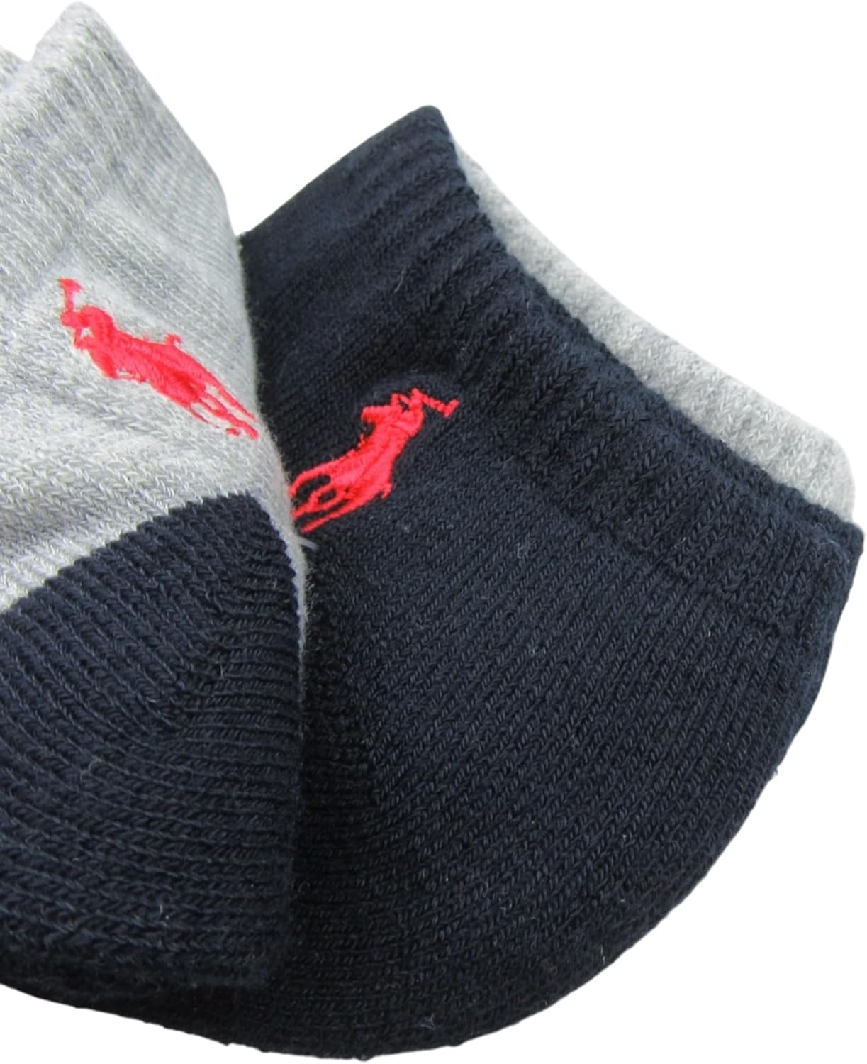 POLO RALPH LAUREN Men's No-Show Low Cut Ankle Casual Socks | Navy Blue, Heather Grey, Red Pony | ZP827291PKN | Size (10-13) Shoe, 6-12.5 / Polyester, Spandex