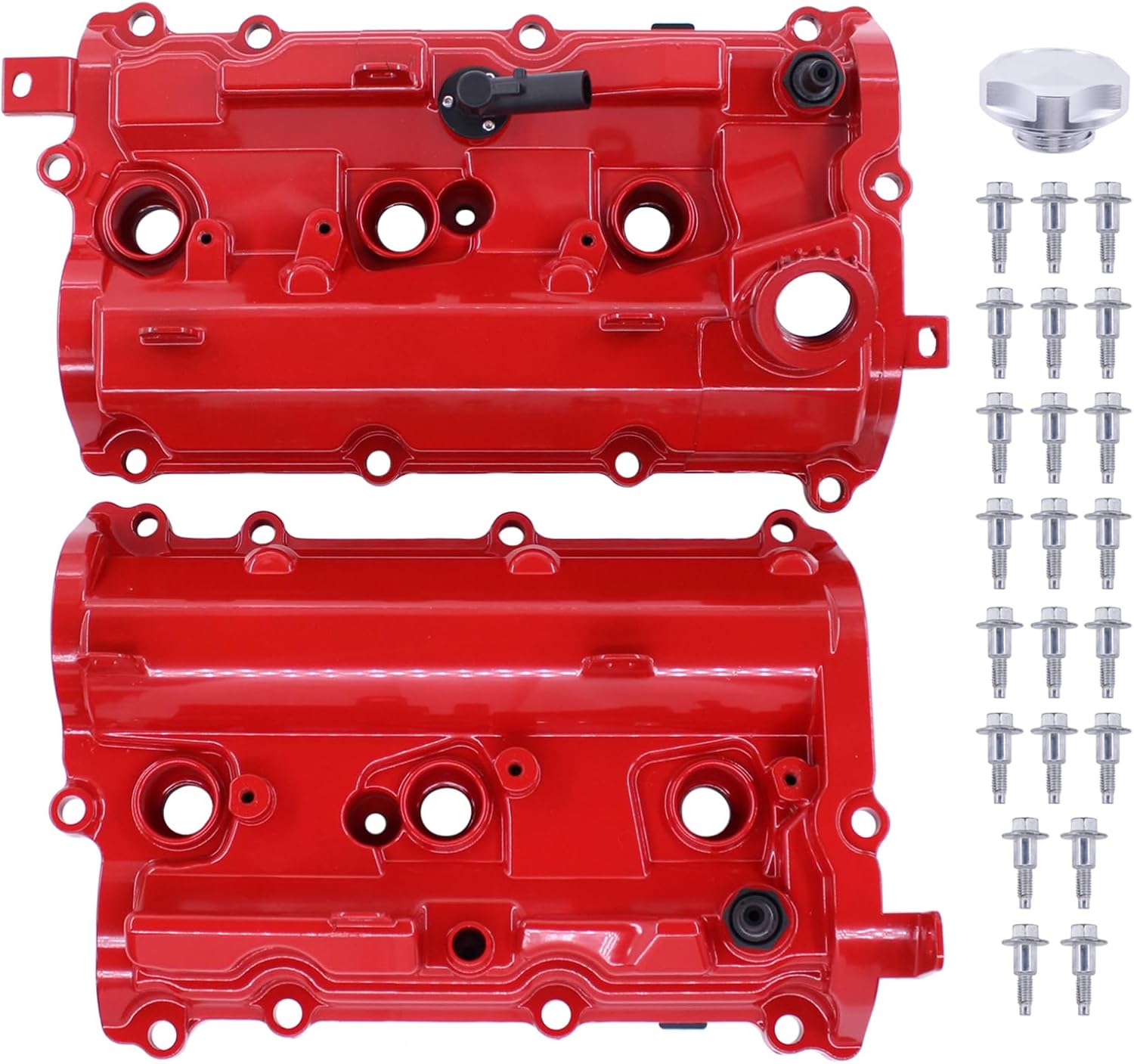 NewYall 3.7L Aluminum Left & Right Engine Valve Covers w/ Gaskets Bolts for Infiniti G37 Q50 Nissan 370Z 2008-2020