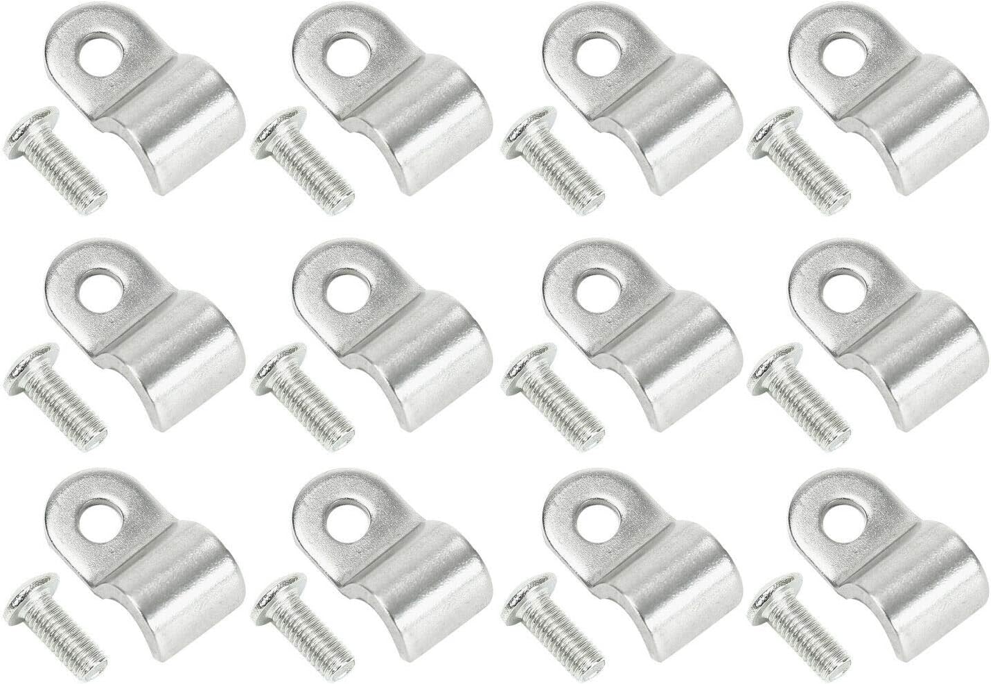 SUPERFASTRACING 24pcs 1/4" Stainless Steel Brake Line Clamp & Screw Street Rod Custom Dune Buggy