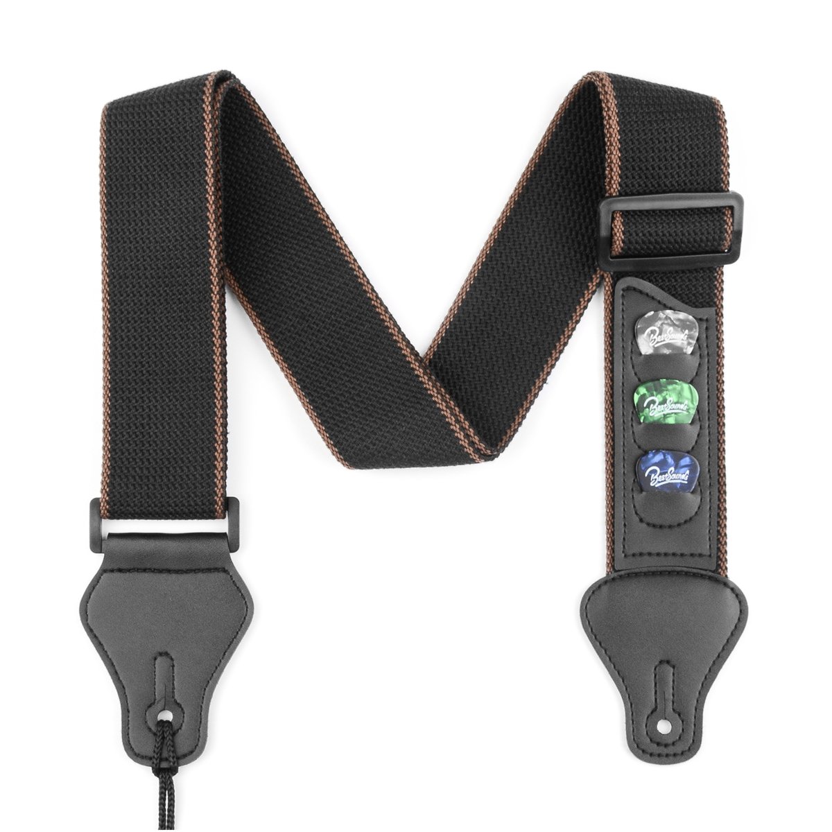 Guitar Strap for Acoustic, Electric Bass Guitars with Pick Holders for Men Women and Kids