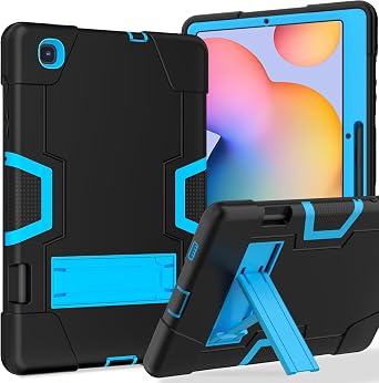 Case for Samsung Galaxy Tab S6 Lite 10.4 Inch 2024/2022/2020, Heavy Duty Hard PC Soft Silicone Shockproof Rugged High Impact Protective Kickstand Case for Galaxy S6 LiteSM-P625/P620/P619/P615