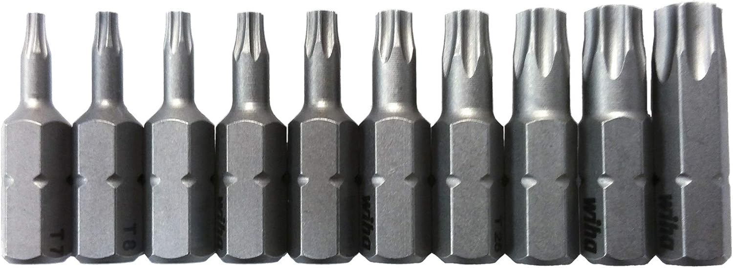 Wiha 72595 Blister Pack Torx Insert Bit Set, 10 Pc