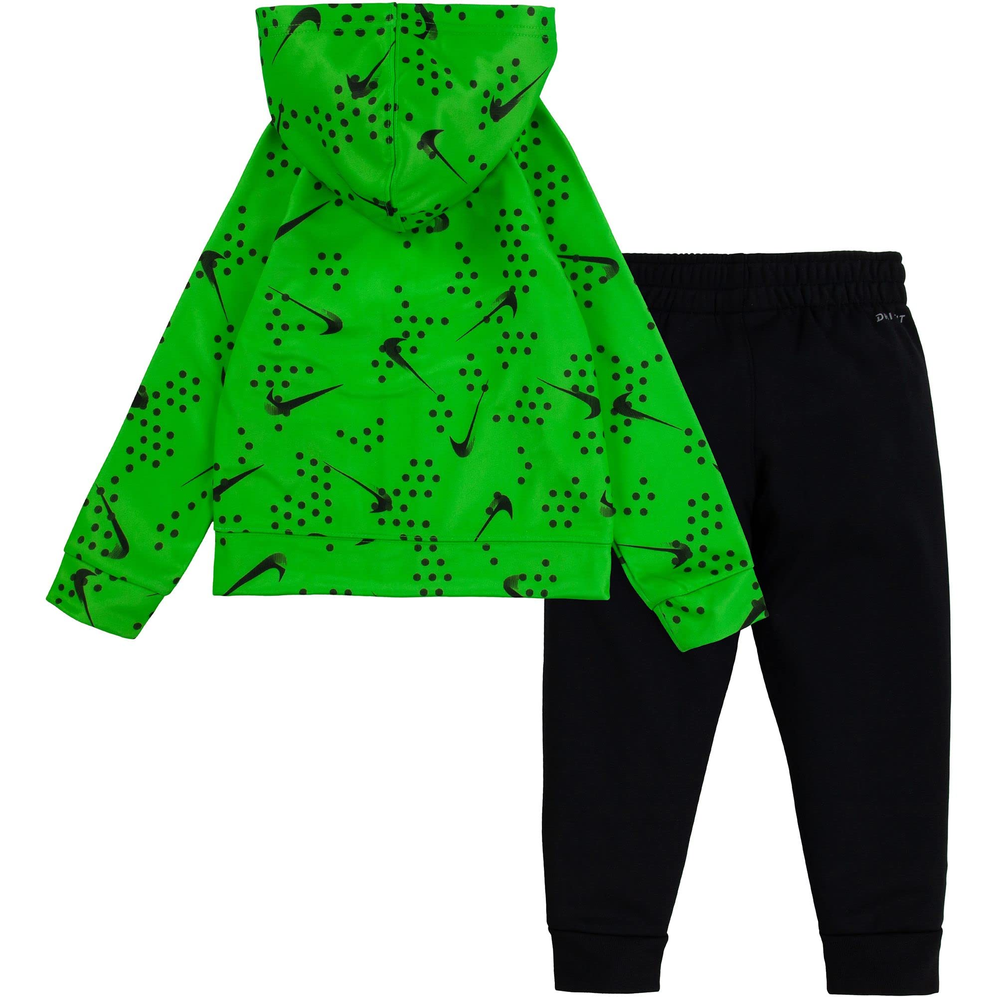 Nike Conjunto de 2 piezas con capucha y pantalones con cremallera completa para niños pequeños