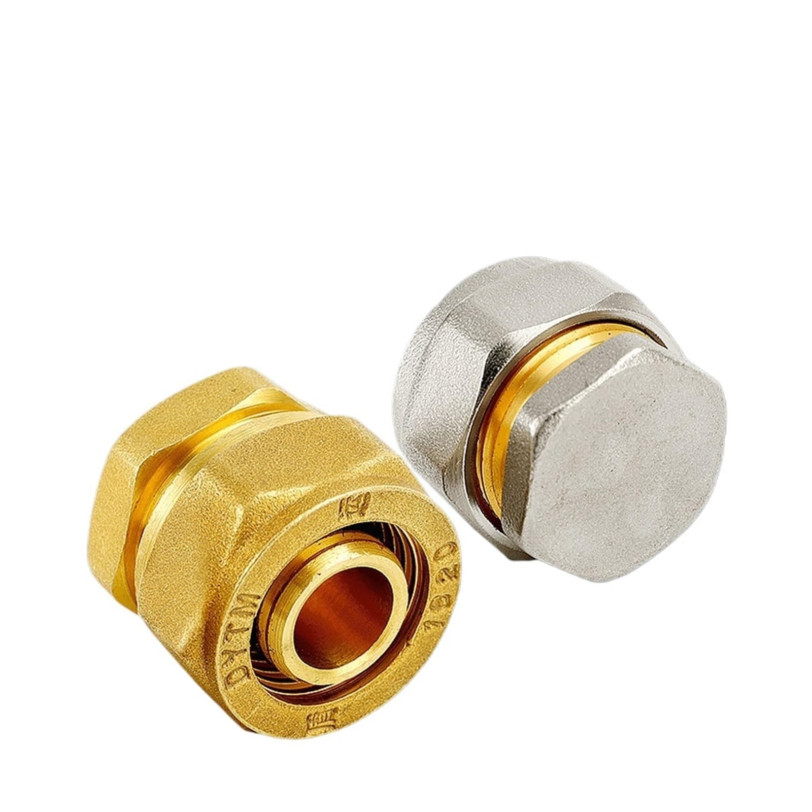 Brass Compression Straight Pex 1216/1620/2025 End Cap Pipe Fitting Aluminum Pipe Fittings 1pc LUOWJAOYIN(2025 Nickelage)