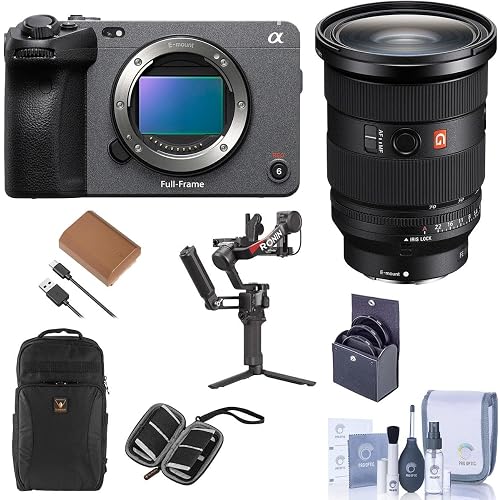 Sony FX3 Full-Frame Cinema Line Camera with FE 24-70mm f/2.8 GM II Lens Bundle, DJI RS 3 Pro Combo Gimbal Stabilizer, Backpack, Filter Kit, Battery Pack, Card Wallet, for Digital Video