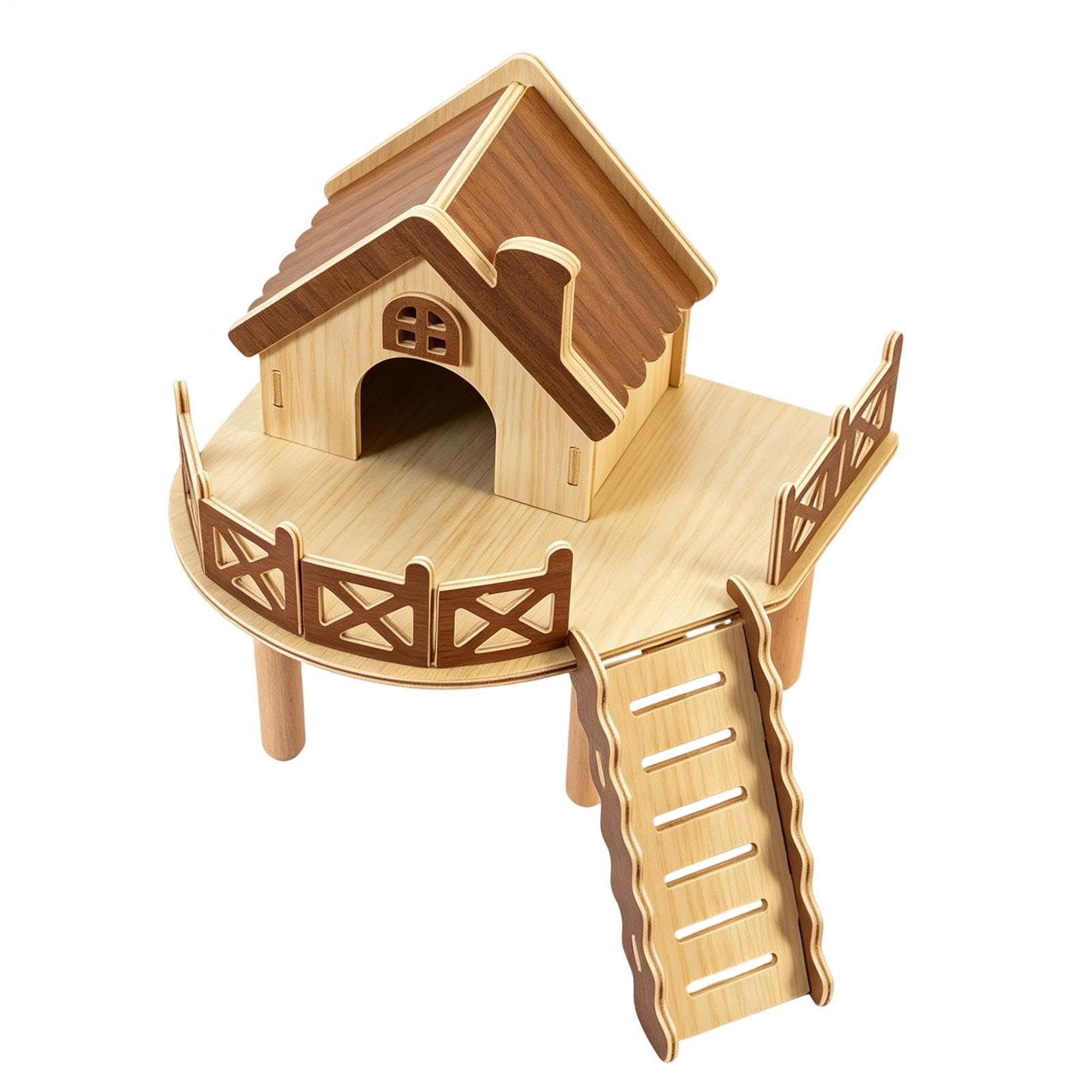 Hamster nain aire de jeux avec plateforme de repos de gerbille en bois