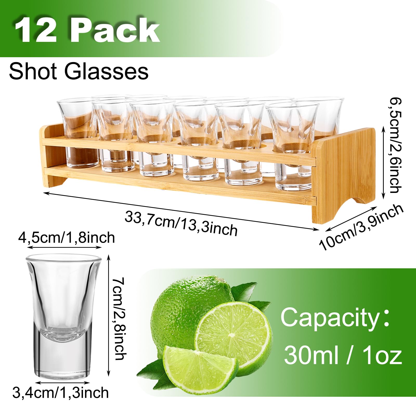 Lot de 12 verres à liqueur, 30 ml, support à cocktail et verre à liqueur, pour fête, club, bar, boisson