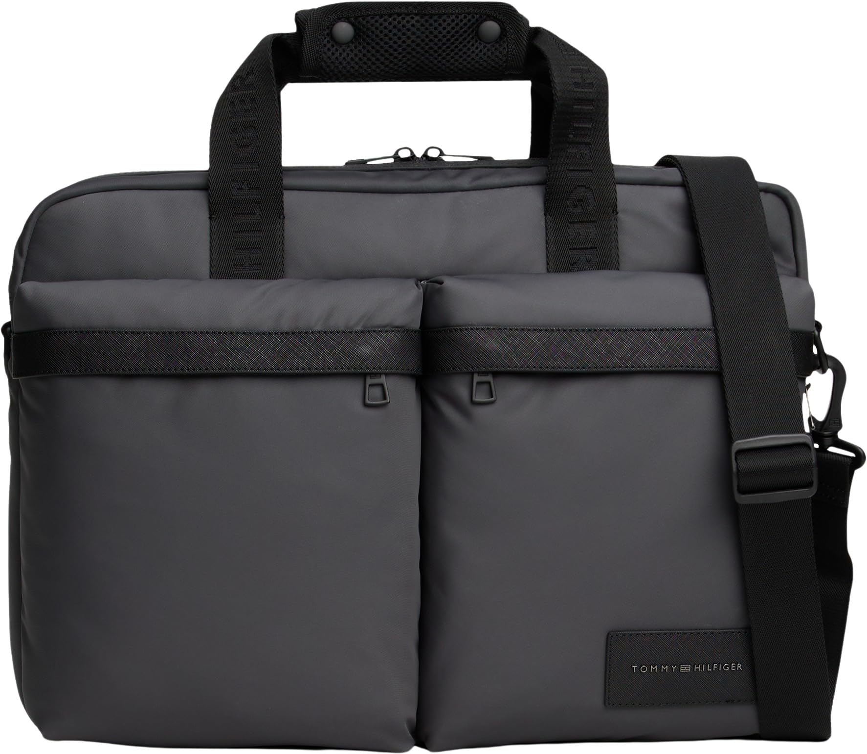 Tommy Hilfiger Men's TH REPREVE COMPUTER BAG AM0AM13990 Computer Bag, GREY, One Size