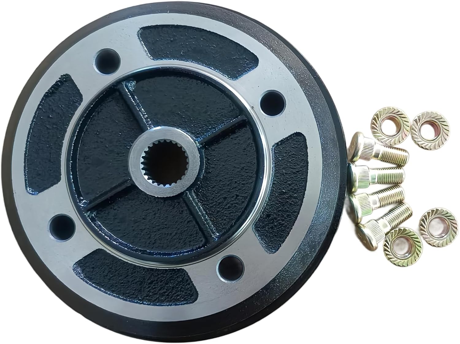 Front Brake Drum Hub 41038-1227 with Lug Bolts Replacement for 1994-2000 Kawasaki Mule 2010 2020 2030 2500 2510 2520 kaf540 KAF950 UTV
