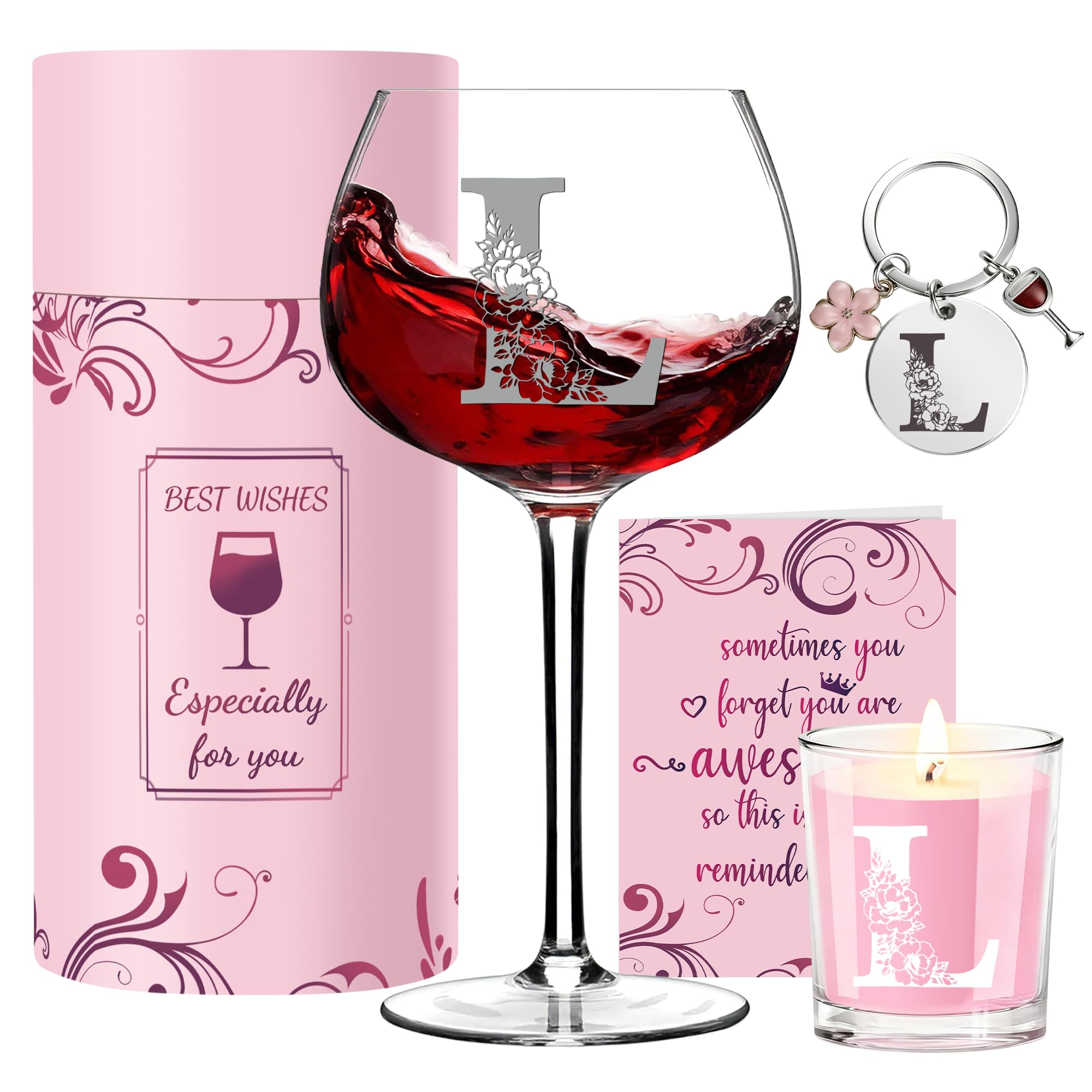EcoUtens Personalised Wine Glass for Women, Customized Birthday Valentine Wedding Christmas Drinking Glasses Wine Gift Personalised Birthday Gifts Idea for Women,Mom,Wife,Sister,Daughter,Friend (L) — image 1