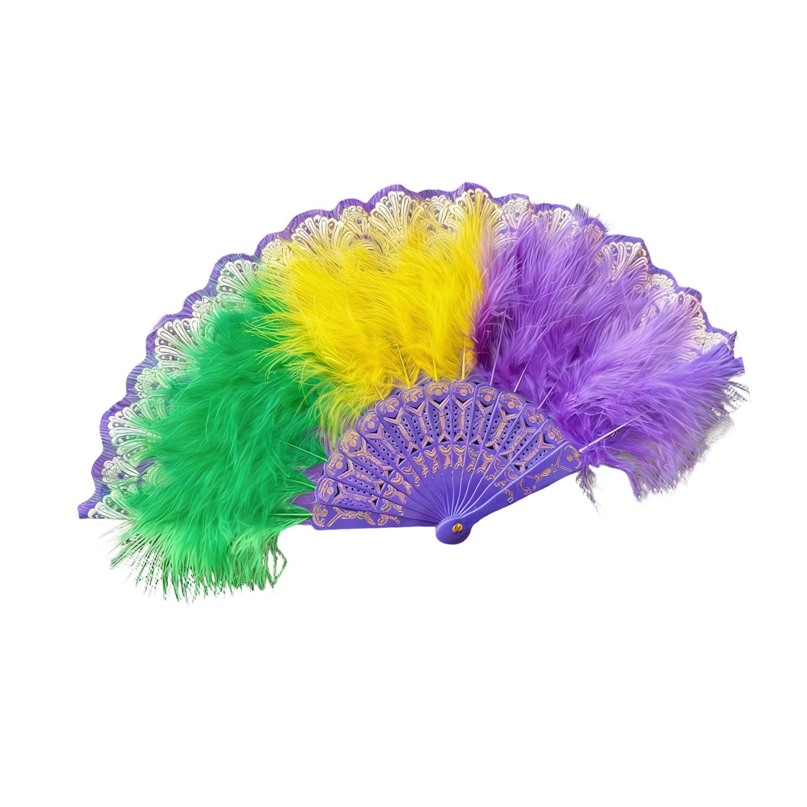 Piceioep Feathered Fan 20s Retro Folding Fan Flapper Hand Fanning for Costumes Dancing Party Wedding Decorations Rave Fanning Flapper Hand