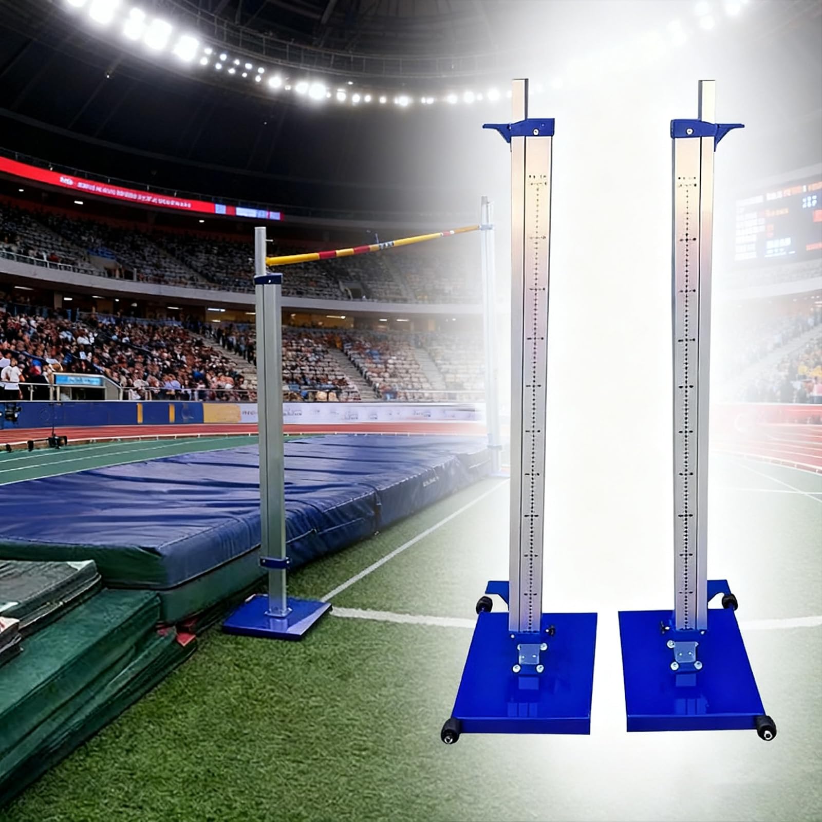 High Jump Standards for Teaching, High School Competition Stand Portable Aluminum High Jump Posts for Track & Field Training