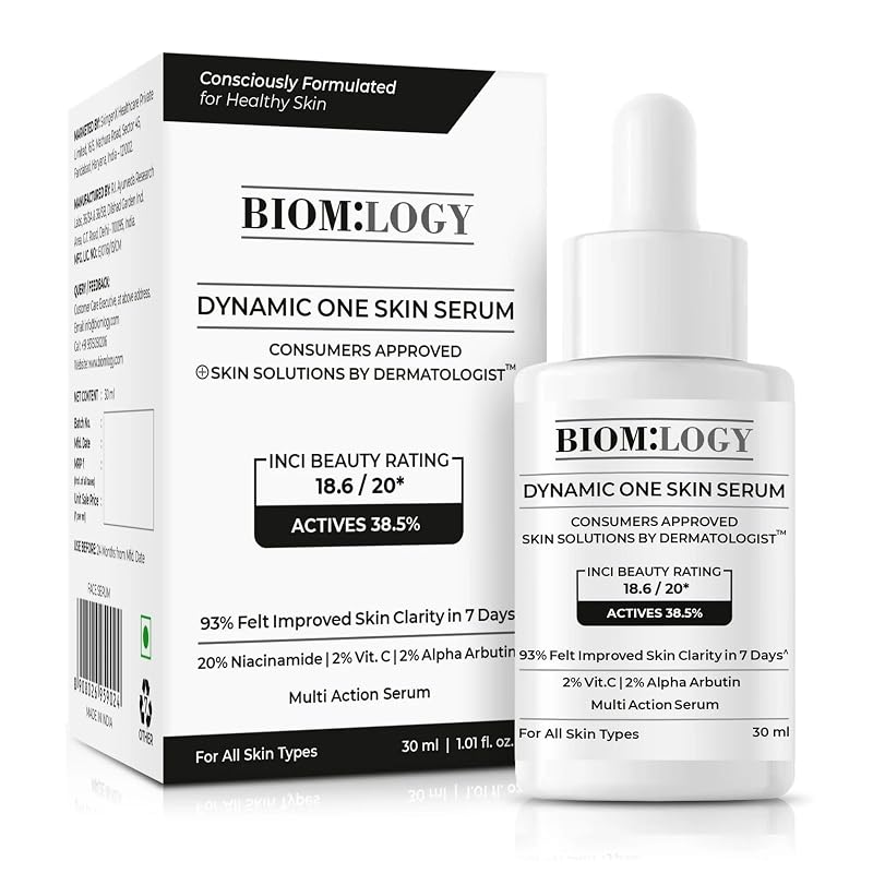 BIOM:LOGY Sérum facial Multi Active com niacinamida 20%, peptídeos, vitamina C e ceramidas, 30 mL