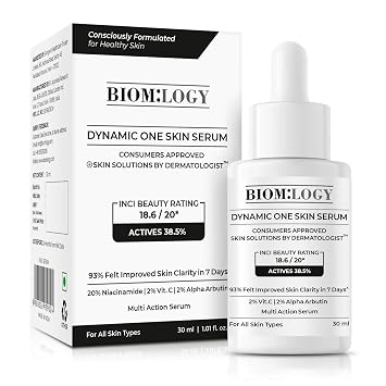 Biomlogy Multi Active Face Serum 30 mL 1.01 fl. oz with 20% Niacinamide, Peptides, Vitamin C & Ceramides for Dark Spots, Uneven Skin Tone & Skin Barrier Support, All Skin Types