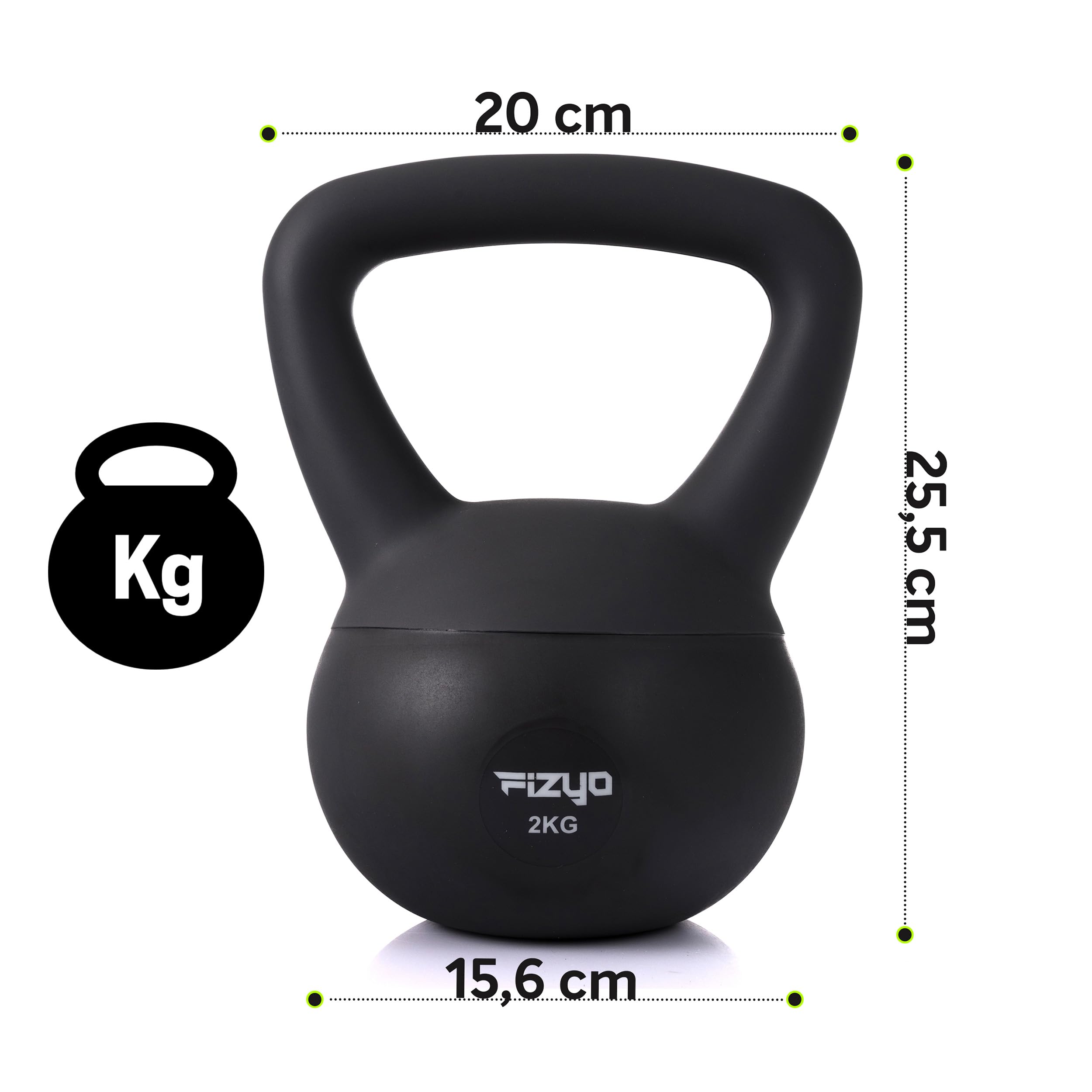 Fizyo Miękki Kettlebell Wypełniony Żelaznym Piaskiem, Antypoślizgowy Uchwyt, PVC Bezpieczny dla Podłogi, Hantle do Treningu, Podnoszenie Ciężarów w Domu i Siłowni, dla Kobiet i Mężczyzn