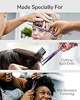 Vista 51 de ULG Tijeras de corte de pelo, tijeras de barbería profesional, tijeras de peluquería, tijeras, navajas para el adelgazamiento del cabello, tijeras