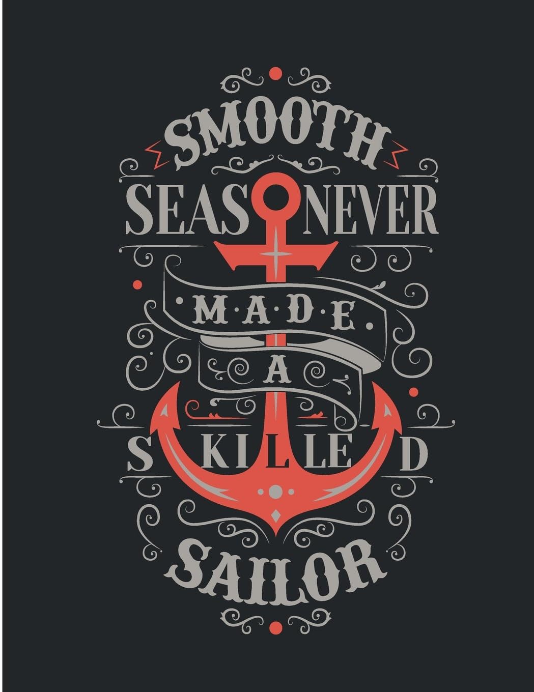 smooth sea never made a skilled sailor: smooth sea never made a skilled sailor on dark brown cover and Dot Graph Line Sketch pages, Extra large (8.5 x ... made a skilled sailor on dark brown notebook) Paperback – 11 May 2018