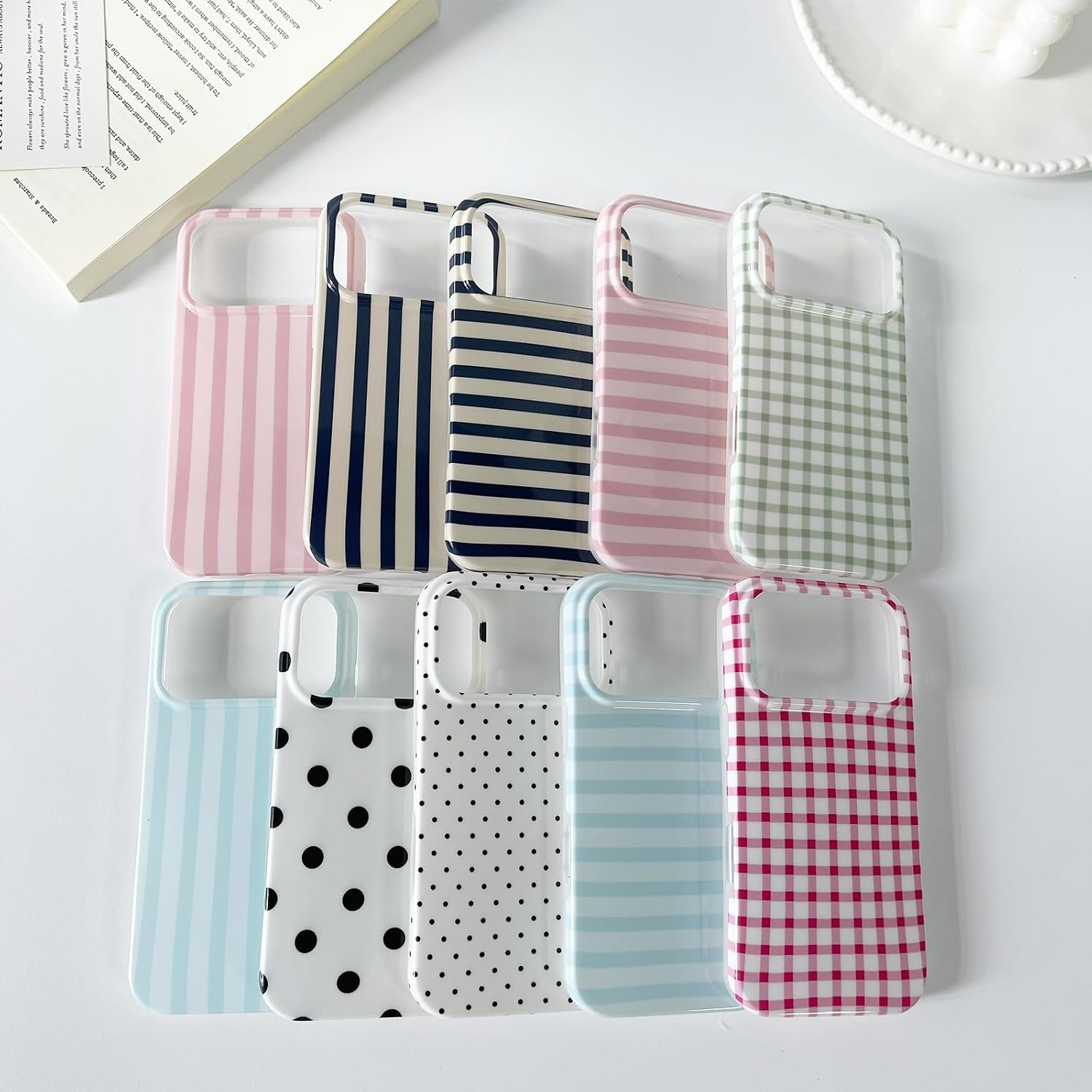 ZTOFERA Cute Aesthetic Checkerboard Case for iPhone 17 Pro Max,Hot Pink image 5