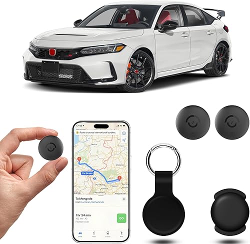 Paquete de 2 mini rastreadores GPS para vehículos, etiquetas localizadoras GPS, dispositivo de seguimiento compatible con iOS, sin tarifa mensual,