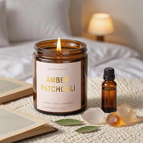 Miniatura 6 de Paquete de 4 velas aromáticas para el hogar, velas de soja de 28 onzas no tóxicas, velas perfumadas de larga duración de 240 horas, vela de