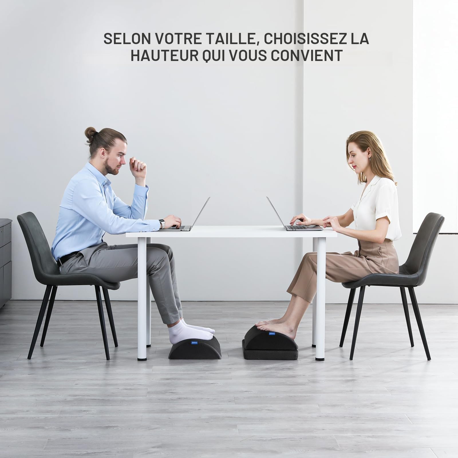 HUANUO Repose-pieds Bureau avec 2 options de hauteur, Réglable Double Couche pour Maison, Voyage