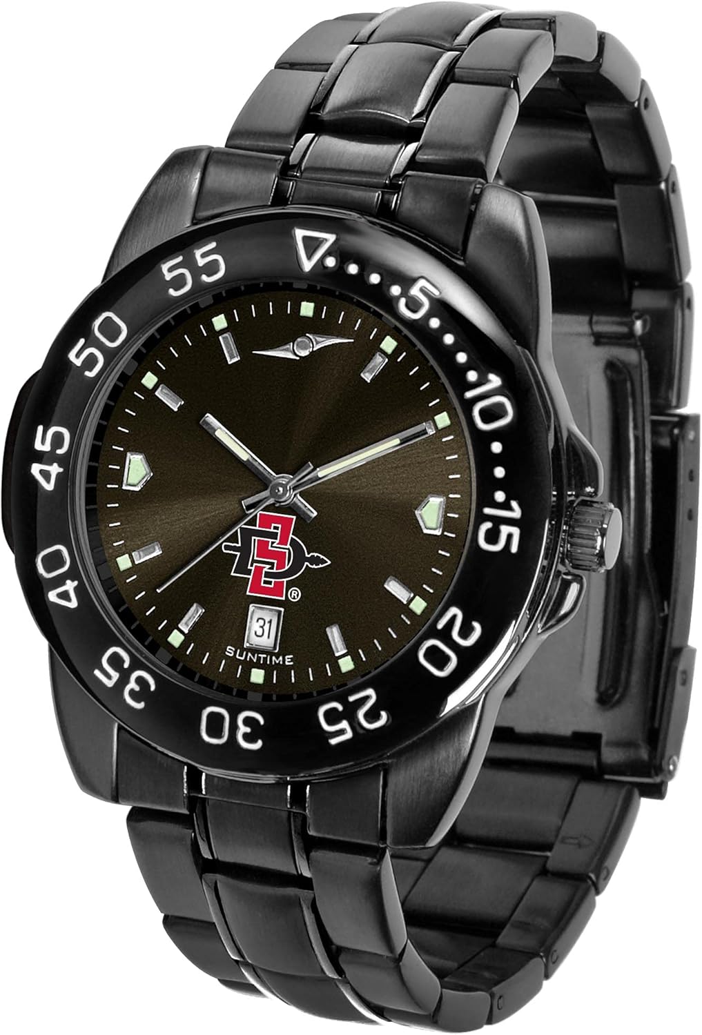 SunTime Men's Fantom Quadrant Collegiate Sport Watch All Black