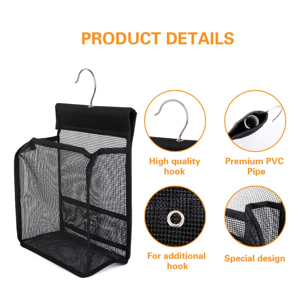 FishMM Hanging Mesh Shower Caddy College with Hooks FishMM Hanging Mesh Shower Caddy College with Hooks