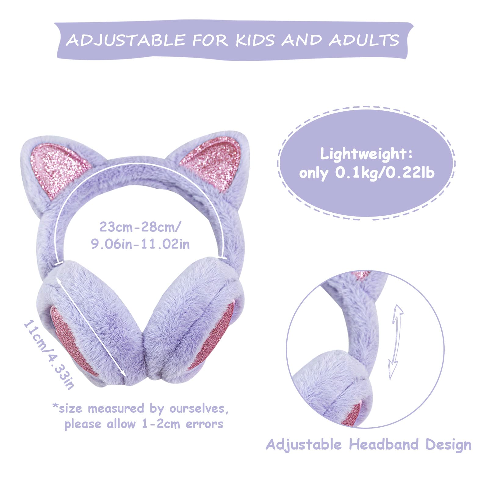 SEDEX Ohrenschützer Kinder Winter Ohrenwärmer Damen Ohrschützer Mädchen Plüsch Warm Ohrenschutz Kind Warme Ohrschutz Weiche Flauschige Outdoor Ohrwärmer Kälteschutz Winddicht Winterzubehör für Frauen