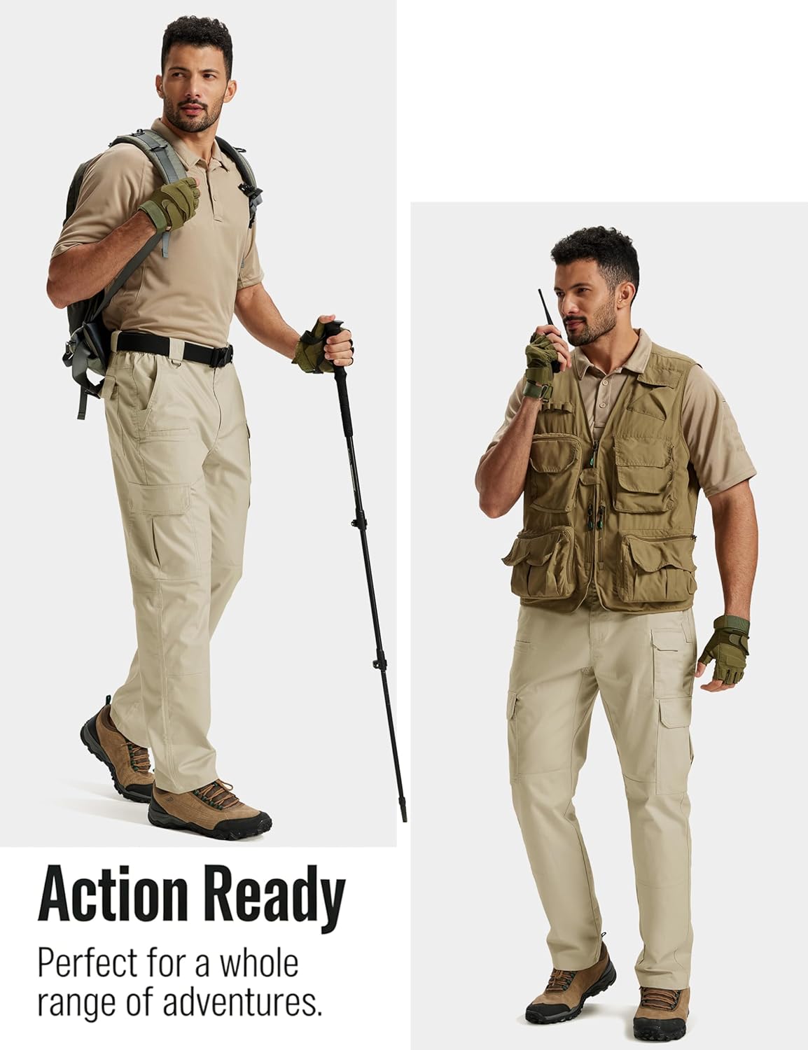 TACVASEN Men's Tactical Pants Water Resistant Ripstop Cargo Work Pants Lightweight Hiking EDC Outdoor with Pockets